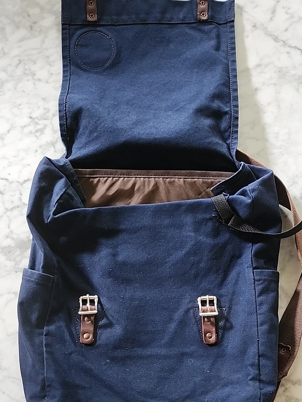 Duluth Pack Blue Canvas Laptop Scoutmaster Backpack